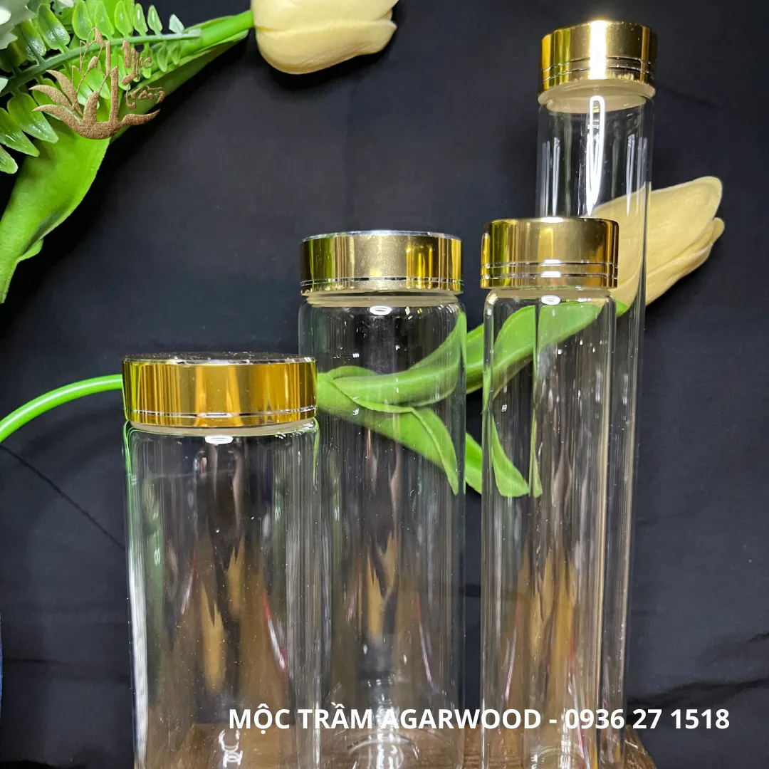 [Multiple Sizes] Luxury Glass Container for Bracelets, Oud Beads, Feng Shui Stones, Cordyceps, Saffron &amp; Herbal Products